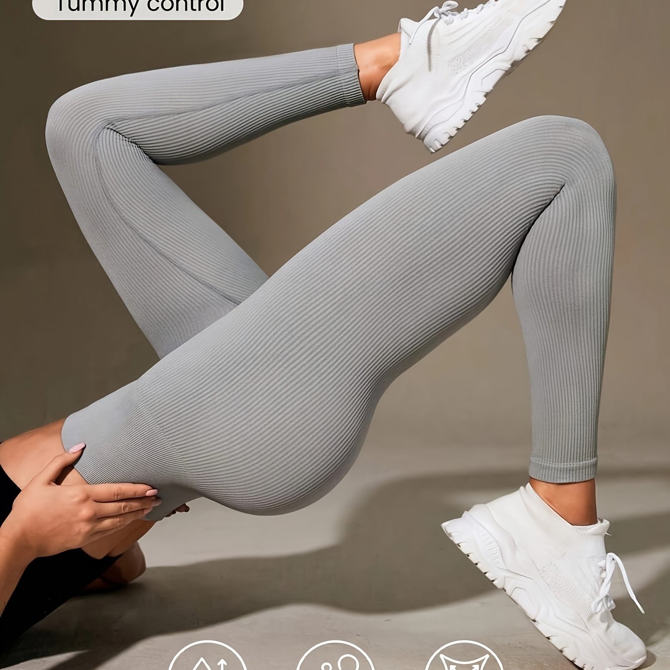 Women's High-Waist Yoga Leggings Tummy Control Moisture-Wicking Breathable Cropped