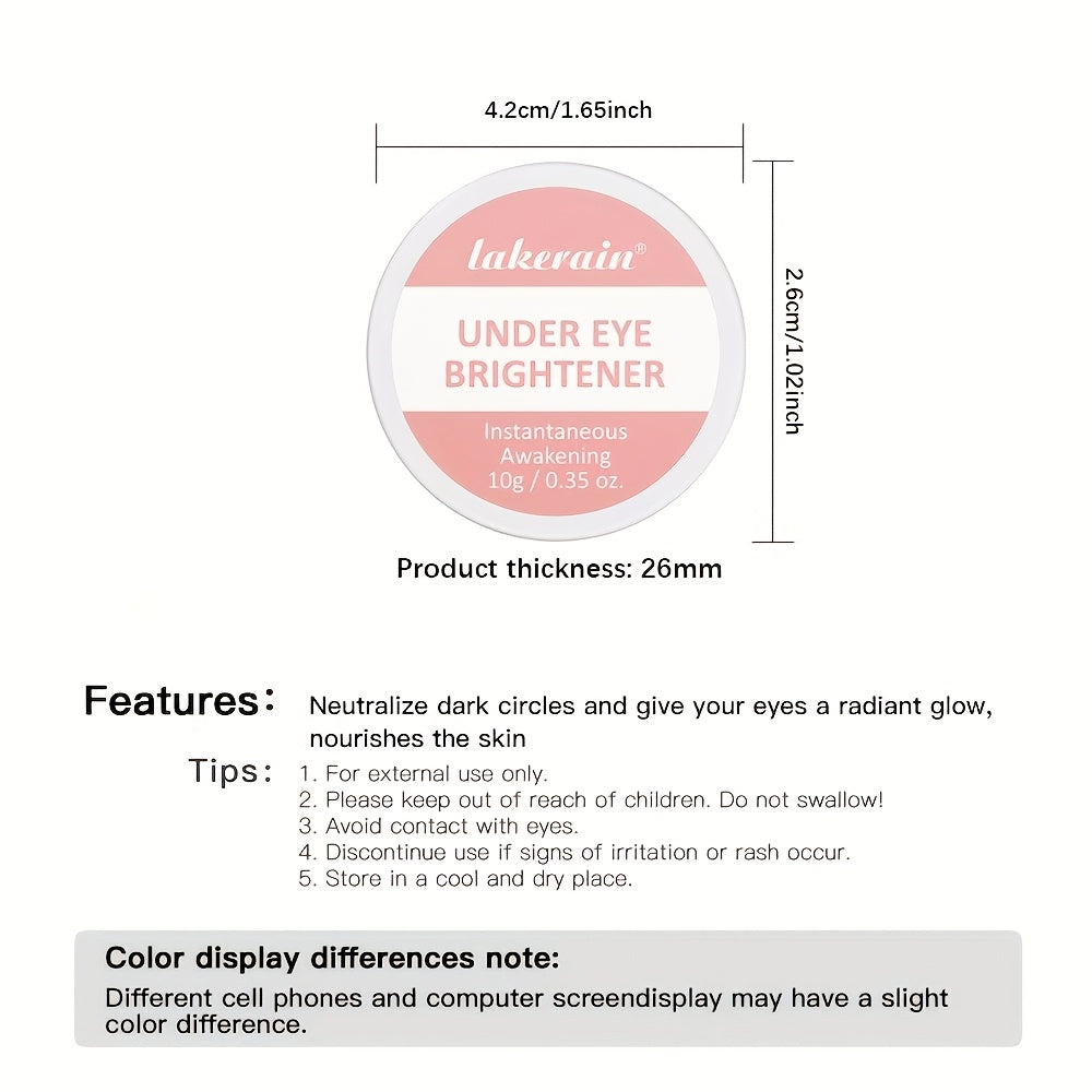 Hydrating Under Eye Brightener Concealer Cream for Diminishing Dark Circles, Medium Coverage, All Skin Types