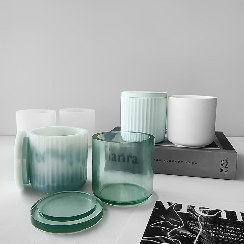 Silicone Resin Mold Set for Epoxy Candle Cups and Storage Containers Round Crystal Epoxy Shapes