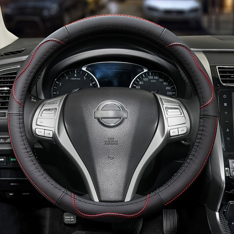 Universal Breathable Microfiber Leather Car Steering Wheel Cover Non-Slip Protector