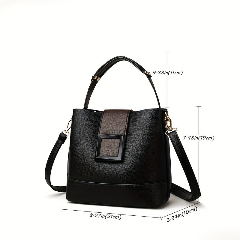 Women's Bucket Bag with Adjustable Strap Lightweight Zipper Closure