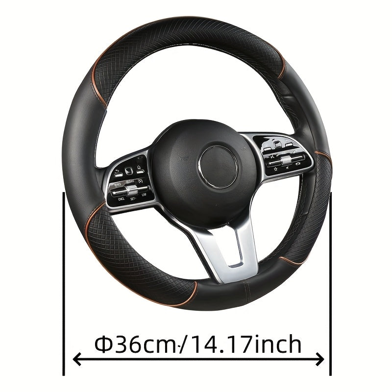 PVC Steering Wheel Cover Black and Red Fit Most Vehicles