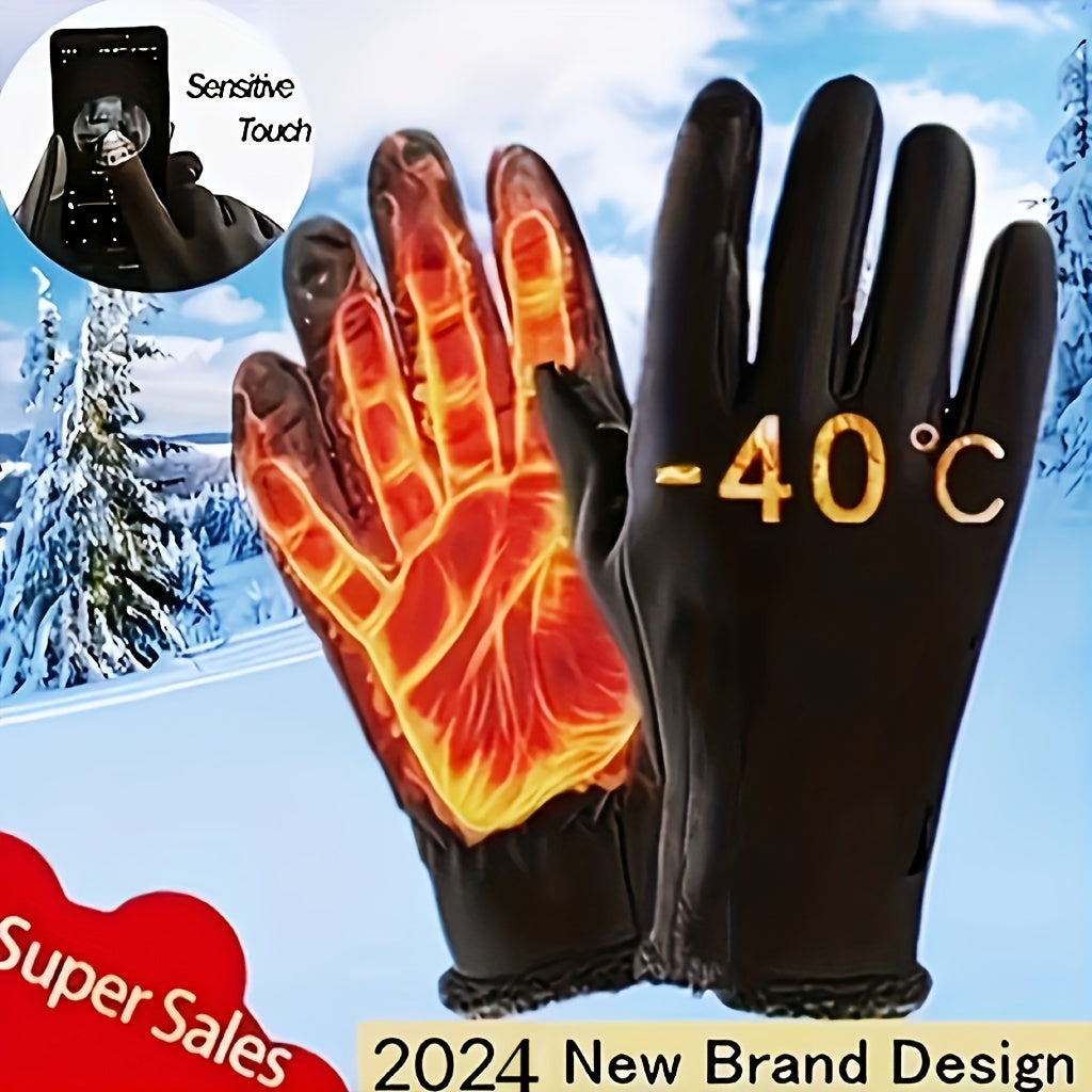 Durable Breathable Full Finger Cycling Gloves Non-Slip Touch Screen Polyester