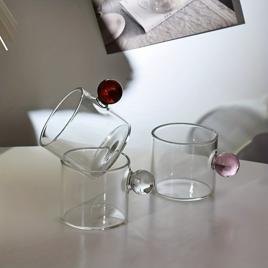 Set of 6 Mini Glass Pitchers with Colorful Knobs for Juices and Sauces