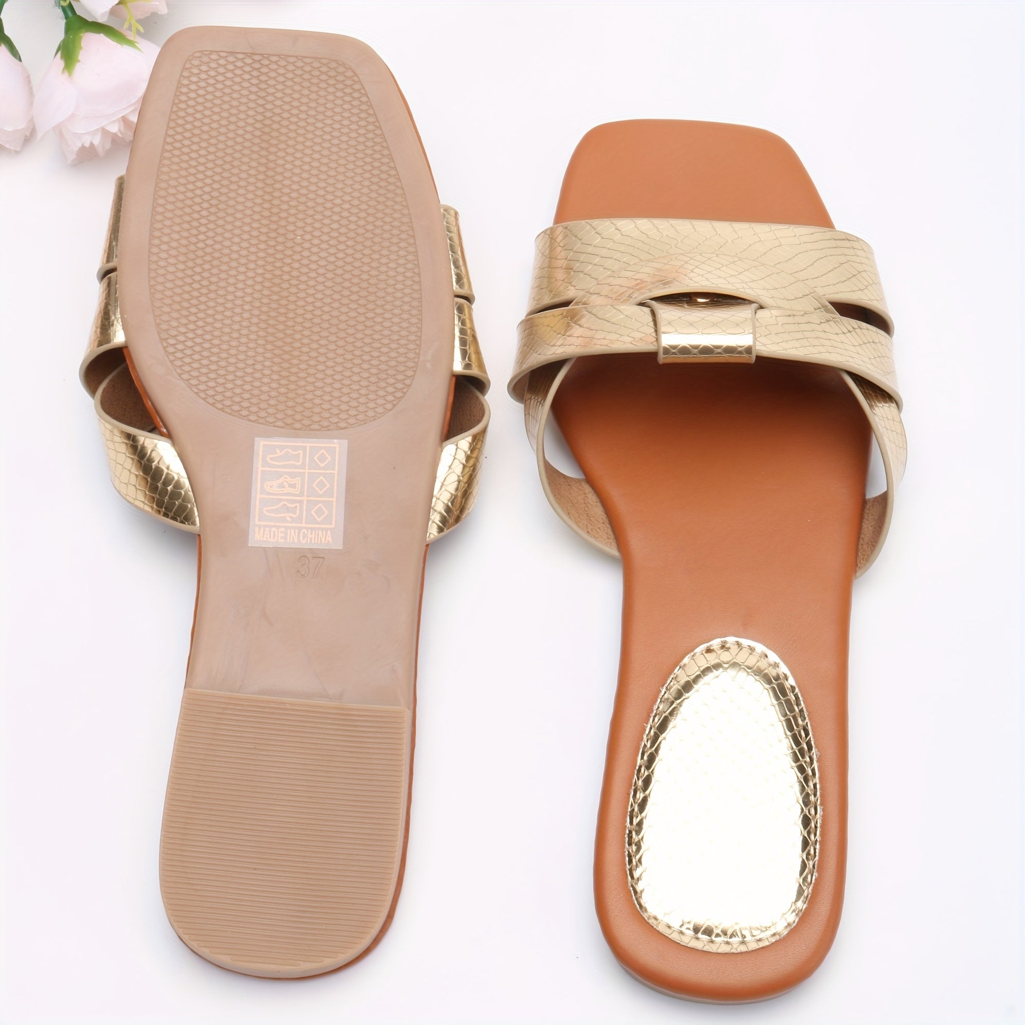 Women Summer Flat Sandals Open-Toe Casual Beach Shoes Cross Strap