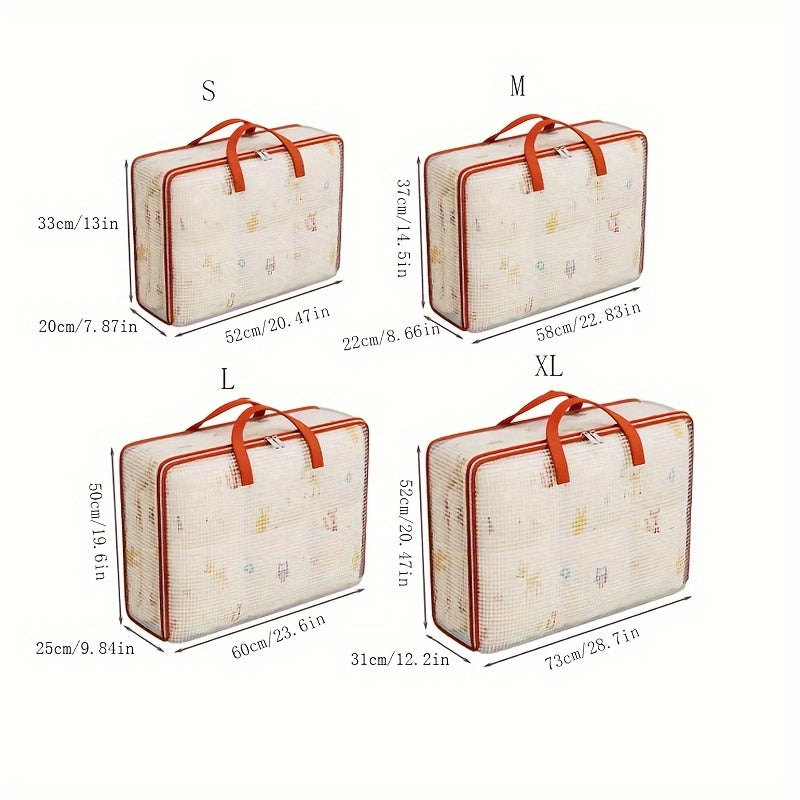 Bolsa de almacenamiento de malla de PVC impermeable para ropa y edredones, organizador de embalaje para mover debajo de la cama