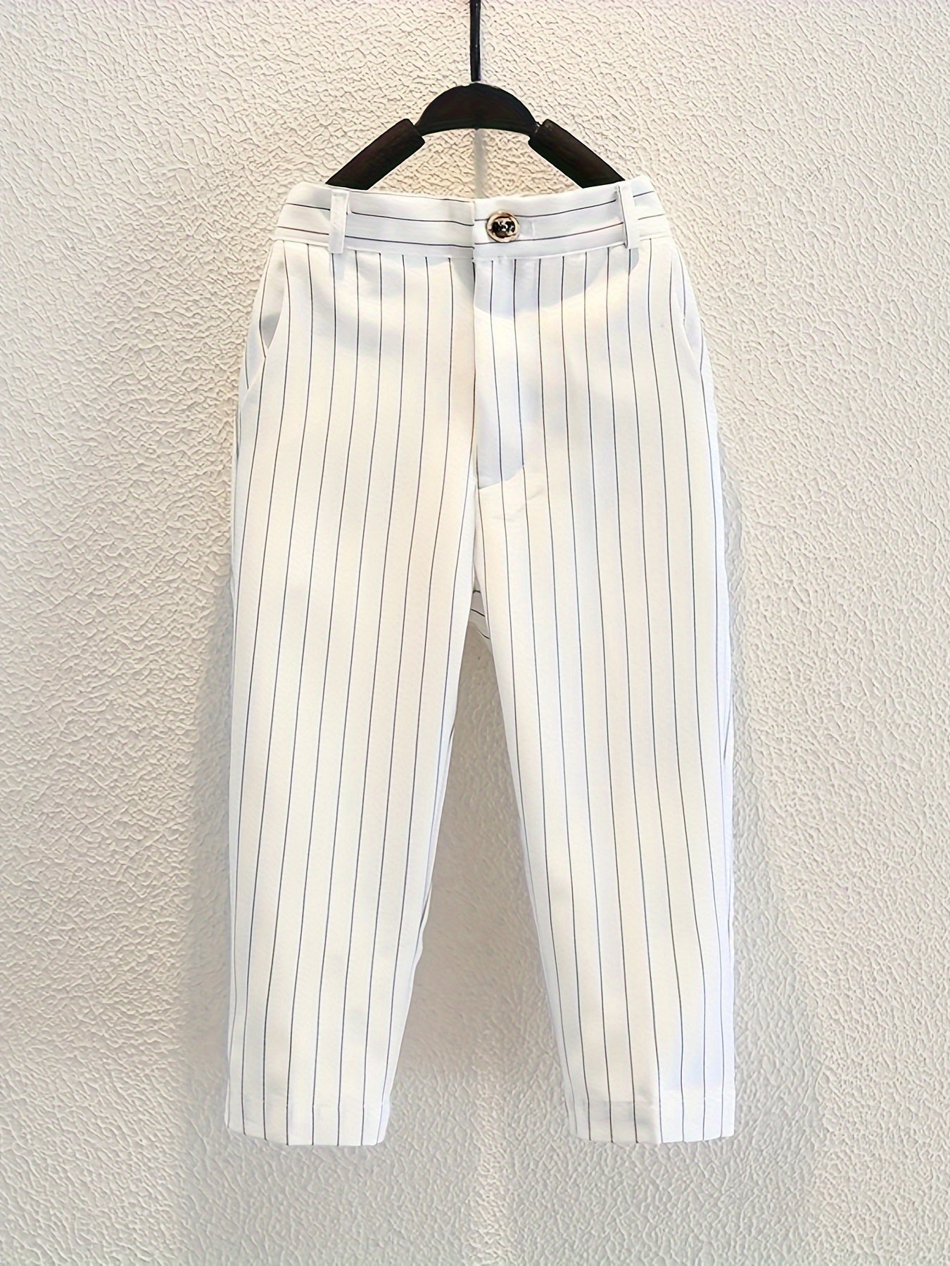 Boys' Striped Elastic Waist Dress Pants Kids' School Uniform Trousers Spring Fall