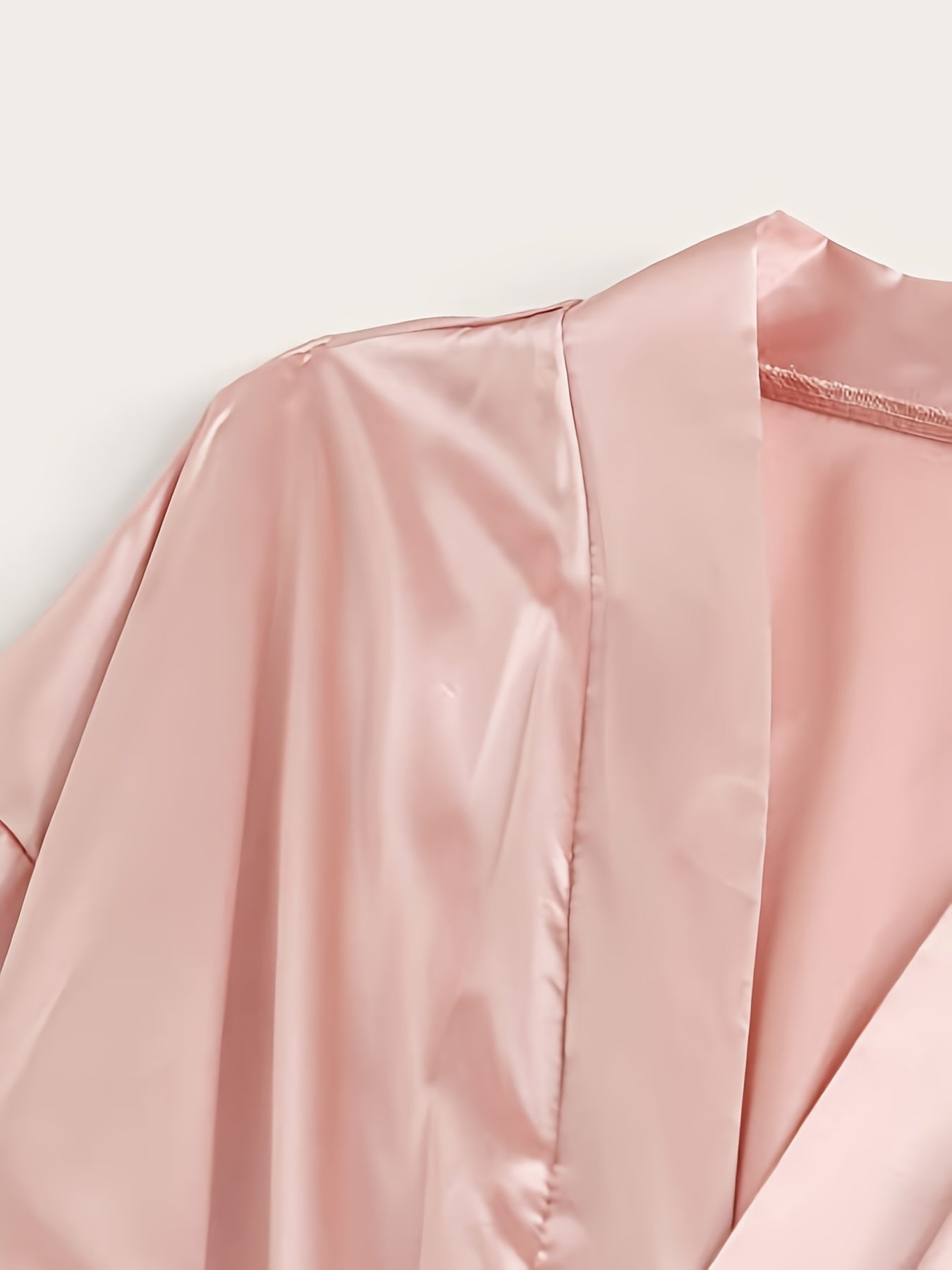 Lace Trim Sleepwear Set with Glossy Pajamas 4 Pieces for Adults