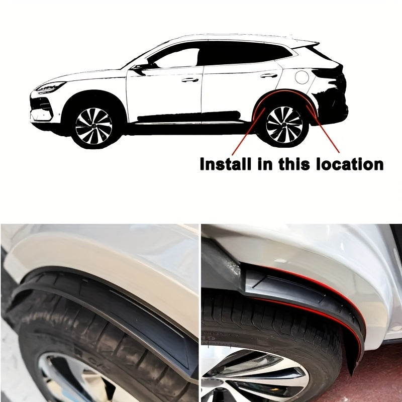 2PCS Rear Wheel Fender Protectors for SUV PP Material Anti-Scratch Mudguards