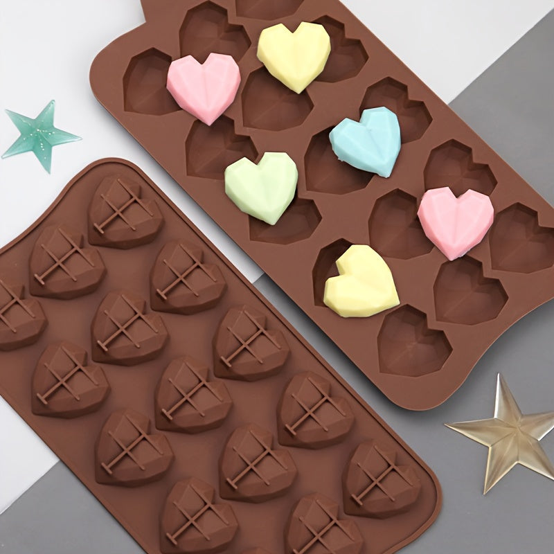 Silicone Heart-Shaped Chocolate Mold for Valentine's Day Baking and Cakes