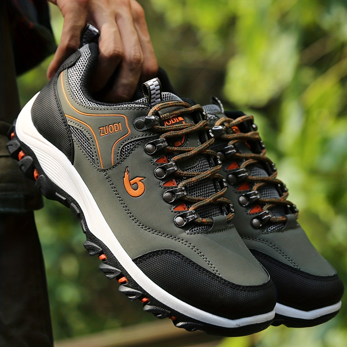 Men's Breathable Lace-Up Sneakers for Hiking Casual Outdoor Shoes