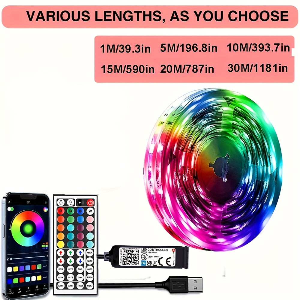 Ilova va masofadan boshqarish bilan sozlanadigan LED chiziqli chiroqlar, yotoqxona, TV, partiyali bezak uchun