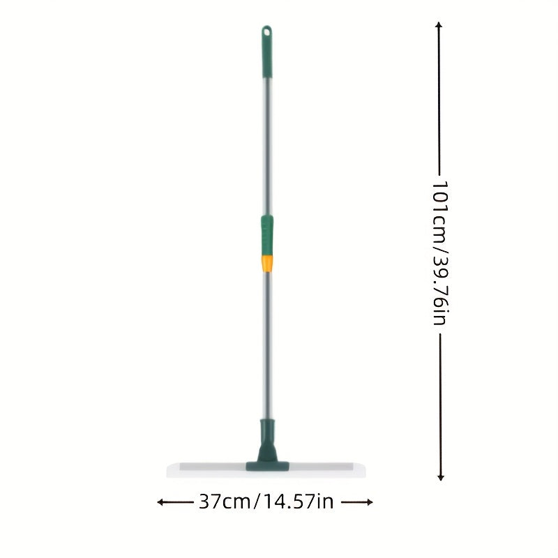 Ko'p funksiyali squeegee, plastik mop bilan, bir nechta yuzalarda foydalanish uchun silikon boshga ega, yashash xonasi, yotoqxona, hammom, hojatxona va oshxonada nam va quruq tozalash uchun ideal.