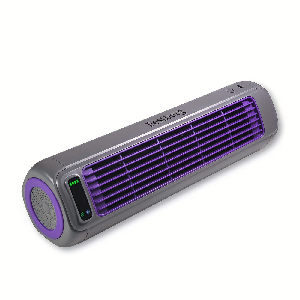 Portativ havo tozalovchi ventilyator, hidni yo'qotish funksiyasi bilan, USB orqali zaryadlanadigan, yengil va jim, uy va avtomobil uchun - Antrasit rang, ko'p maqsadli, energiya tejamkor, uy joylarini sovutadi va yangilaydi.