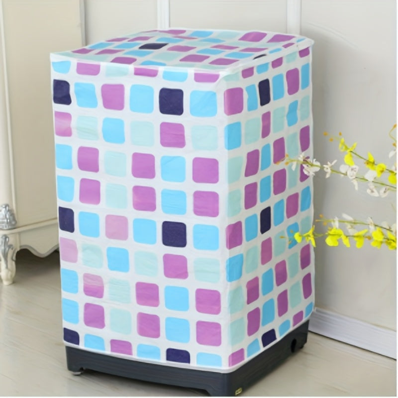 Durable Floral PEVA Washing Machine Cover for Front-Loading Models UV-Resistant Balcony Protection