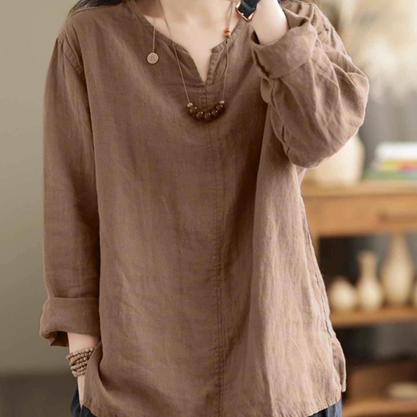 Ayollar uchun katta o'lchamdagi erkin fitli bluz, qisqa qo'llar, bir rangli, bahor yoz kuz