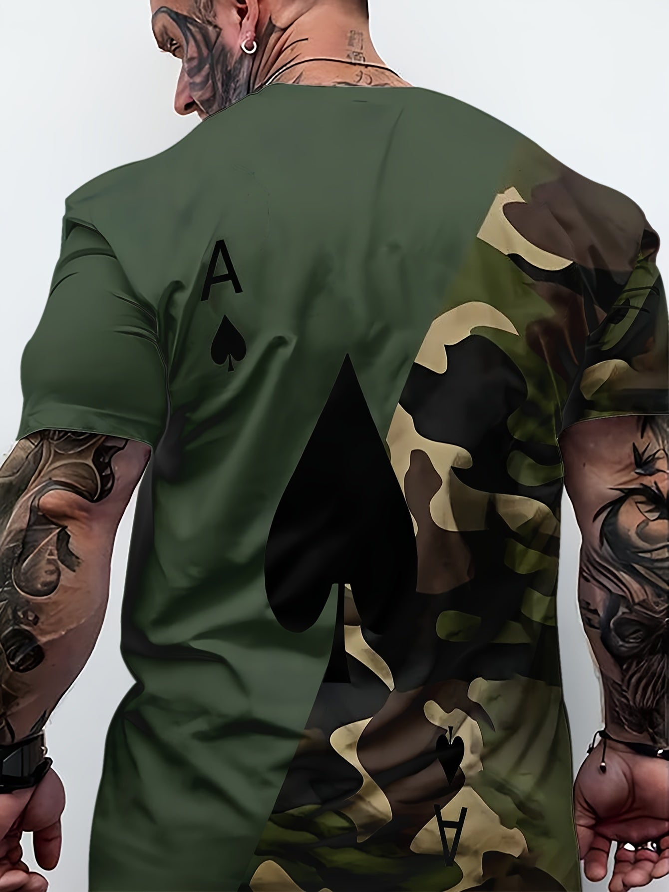 Men's Casual Graphic T-Shirt Short Sleeve Polyester Digital Print