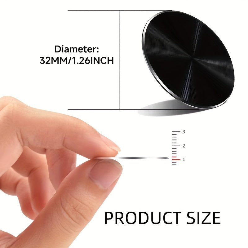 4-Pack Aluminum Magnetic Phone Holder Patches Self-Adhesive Car Mount Accessories