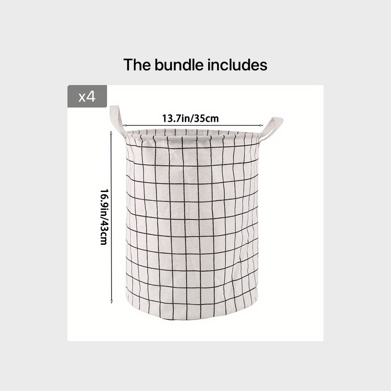 Round Laundry Basket with Storage Bucket for Dirty Clothes Portable Hamper