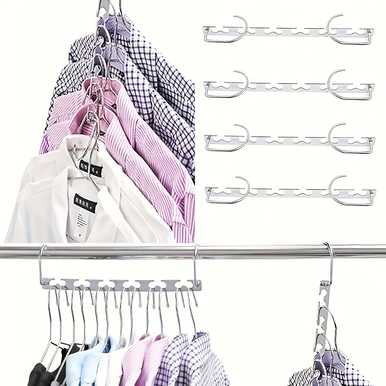 6-Hole Metal Clothes Hanger Durable Space-Saving Wardrobe Organizer
