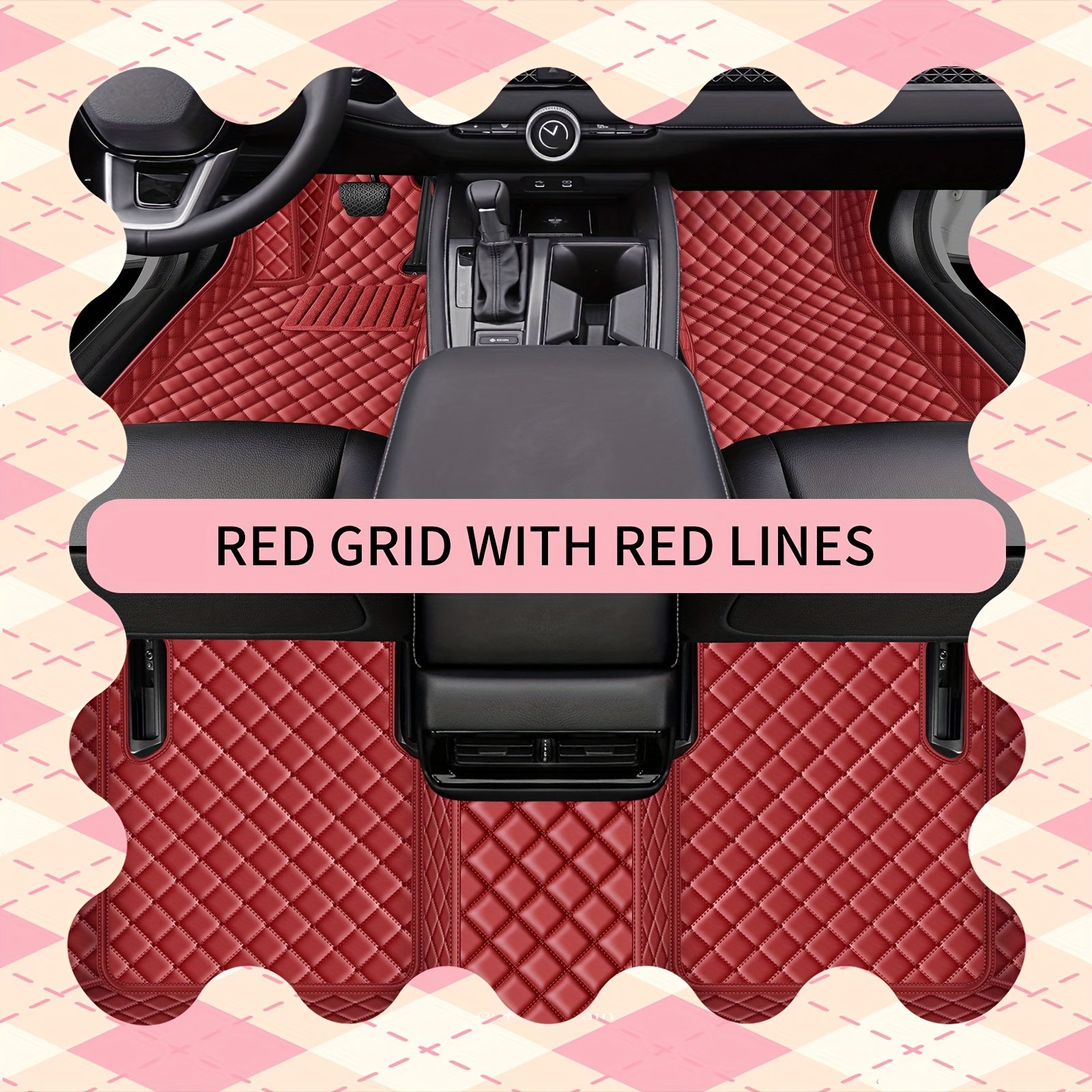 Car Faux Leather Mat Set All-Season Non-Slip Easy to Clean Durability