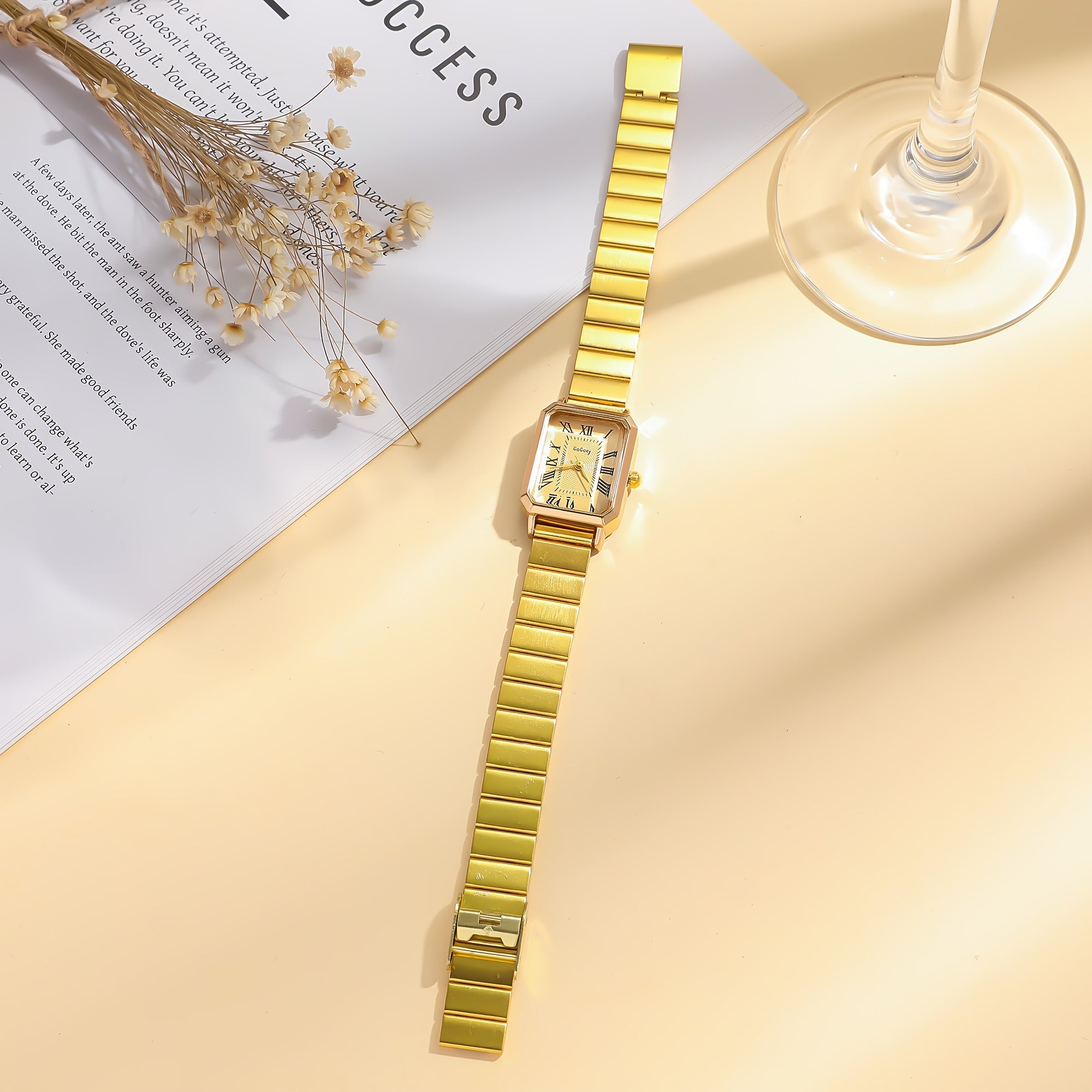 Women's Stainless Steel Square Watch Elegant Jewelry Accessory