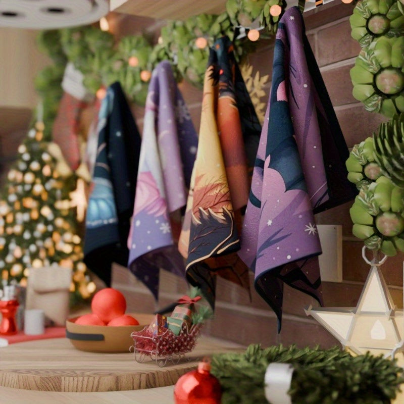 Christmas Kitchen Decor Set of 4 Soft Fabric Wall Hangings 45.72x66.04 cm