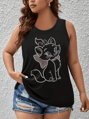 Women's Plus Size Sleeveless Tank Top Breathable Cotton Casual Summer Top