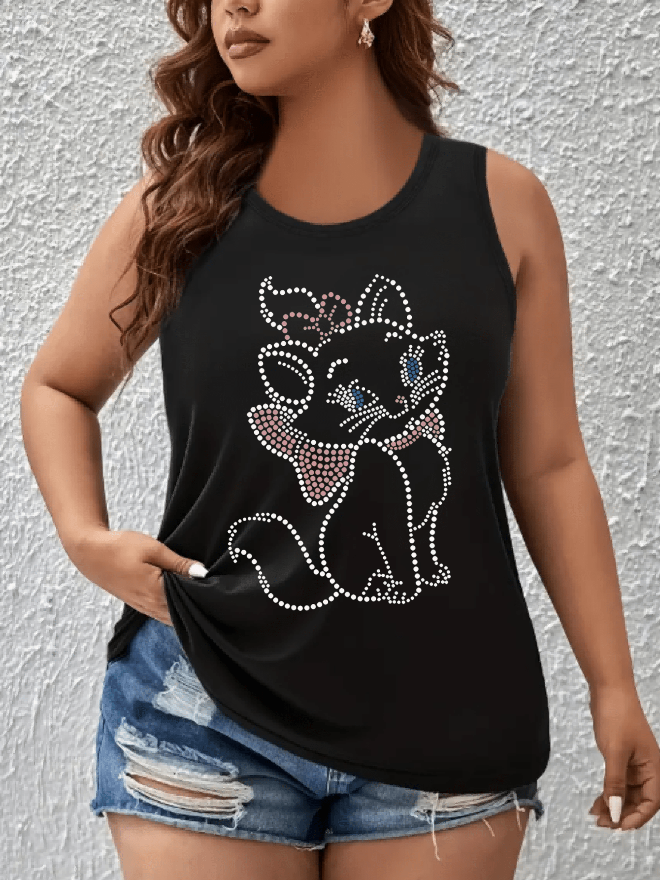 Women's Plus Size Sleeveless Tank Top Breathable Cotton Casual Summer Top