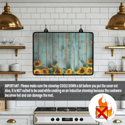 Wood Pattern Stove Cover Non-Slip Heat-Resistant Scratch Protection for Glass Ceramic Surfaces