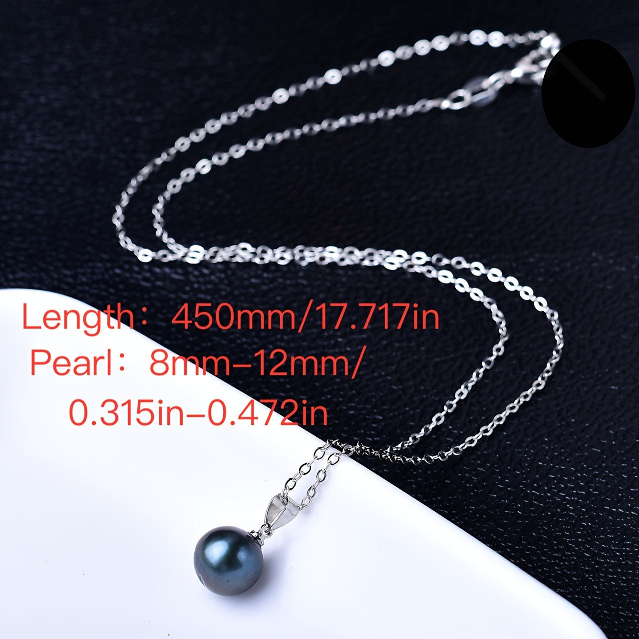 Sterling Silver Black Pearl Pendant Necklace Bohemian Style Gift for Women