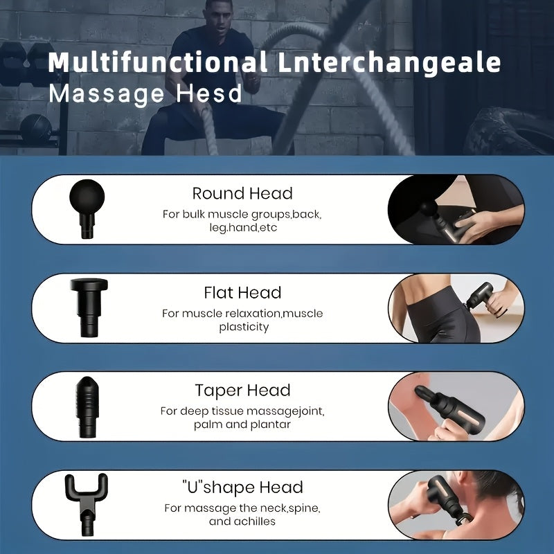 1 dona qo'l bilan ishlatiladigan zarba massajeri LCD bilan, chuqur to'qima massaji, USB orqali zaryadlash, 800mAh litiy batareyasi, otalar, do'stlar va akalar uchun ideal sovg'a.