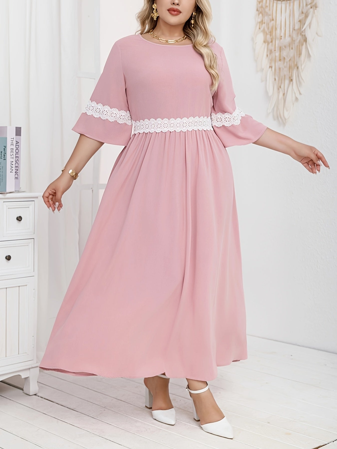 Women's Plus Size Elegant Simple Dress for Middle Eastern Occasion