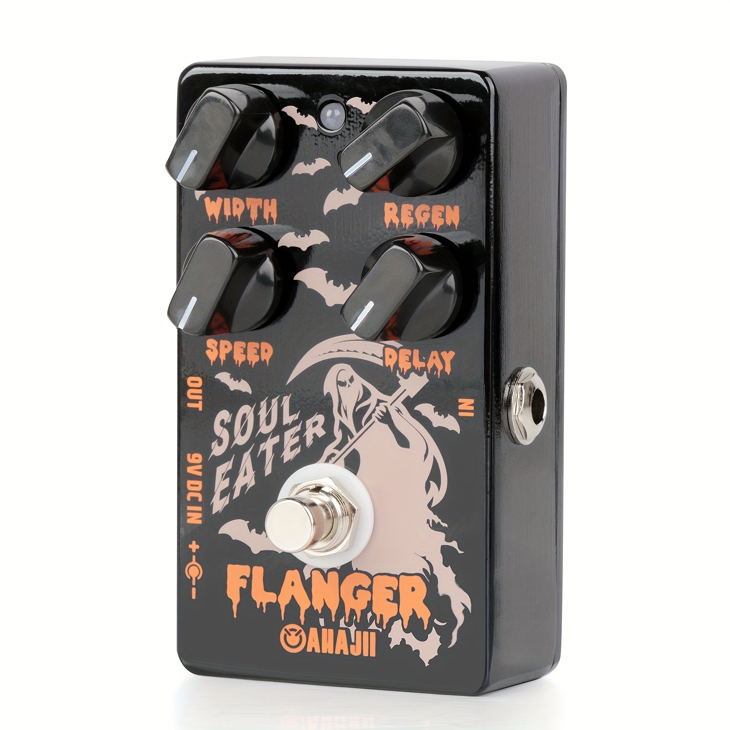 Alüminiy alloy qora Flanger gitara effekt pedali haqiqiy bypass analog signal