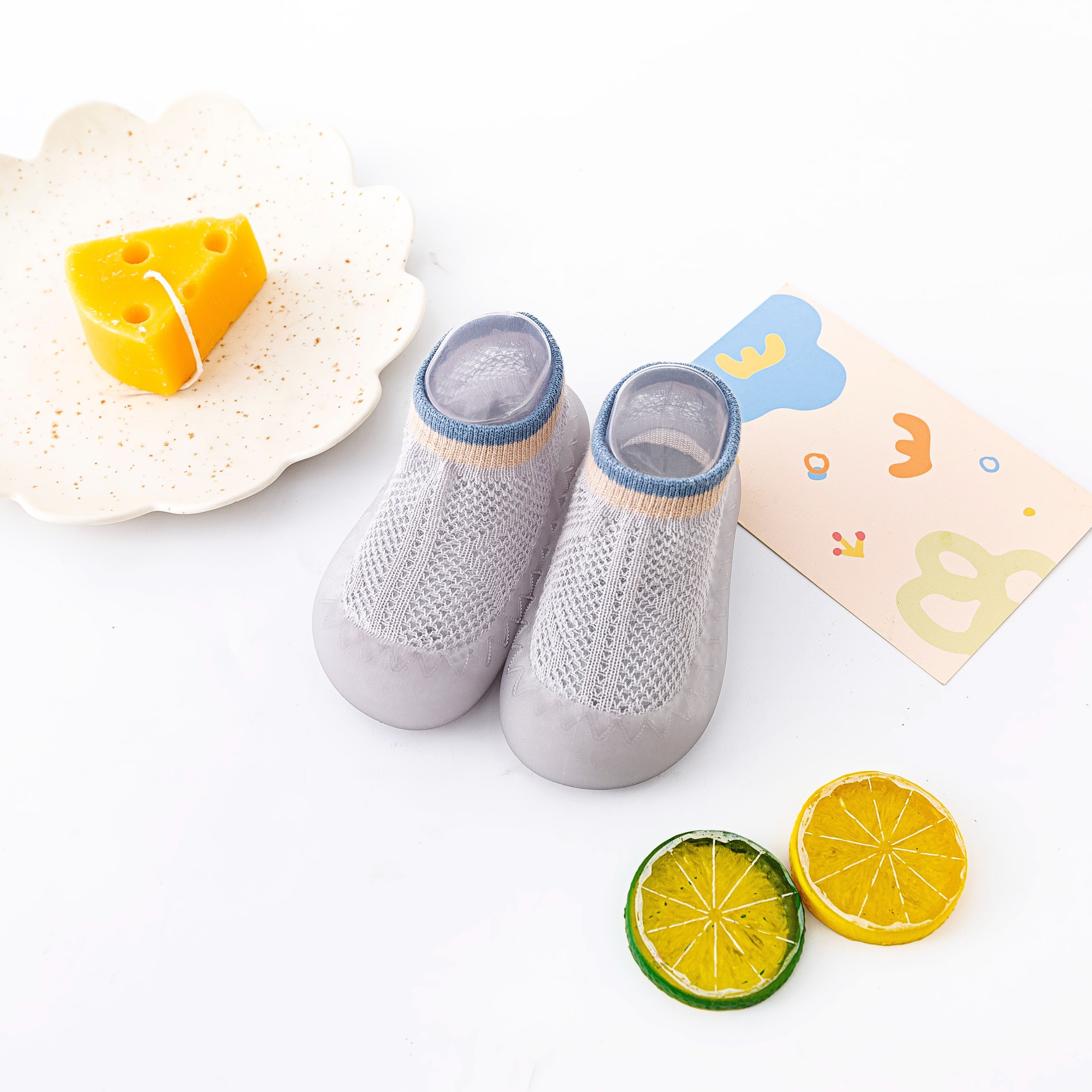 Kichkina erkaklar va qizlar uchun oson kiyiladigan sock poyabzal, nafas oladigan, sirpanmaydigan rezina tagli, ichki va tashqi foydalanish uchun, kuz, bahor