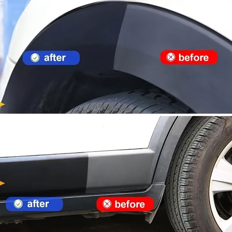 Набор для восстановления кожи и пластика автомобиля, черный блеск