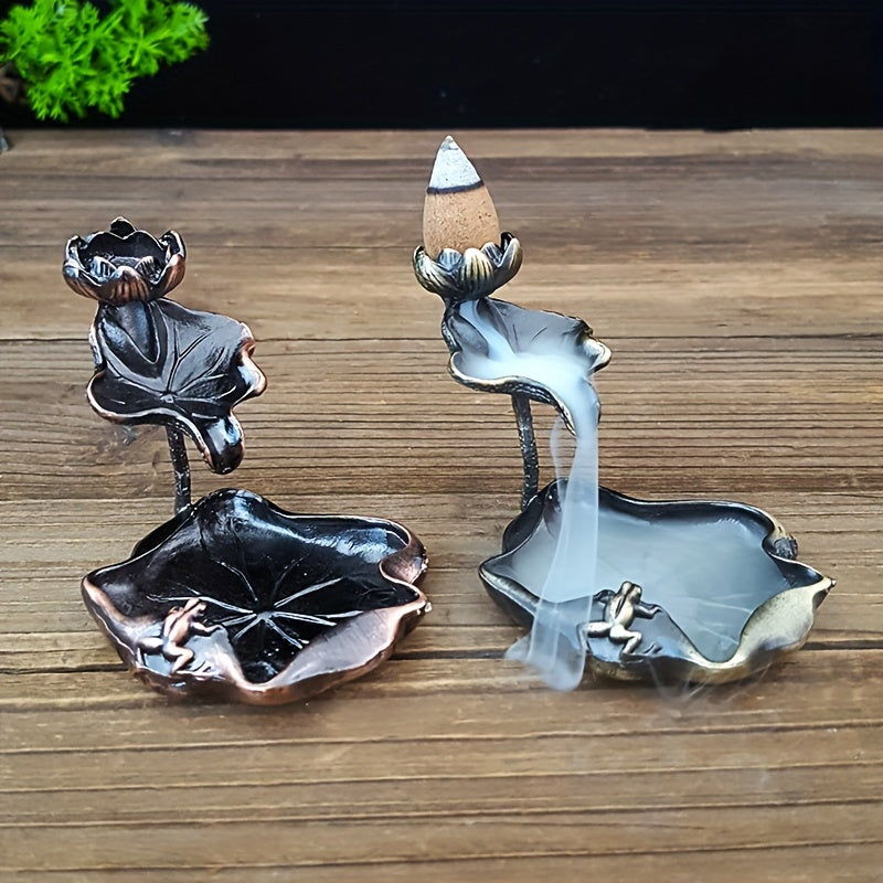 Lotus Backflow Incense Burner Decorative Home Decor Smoke Fountain