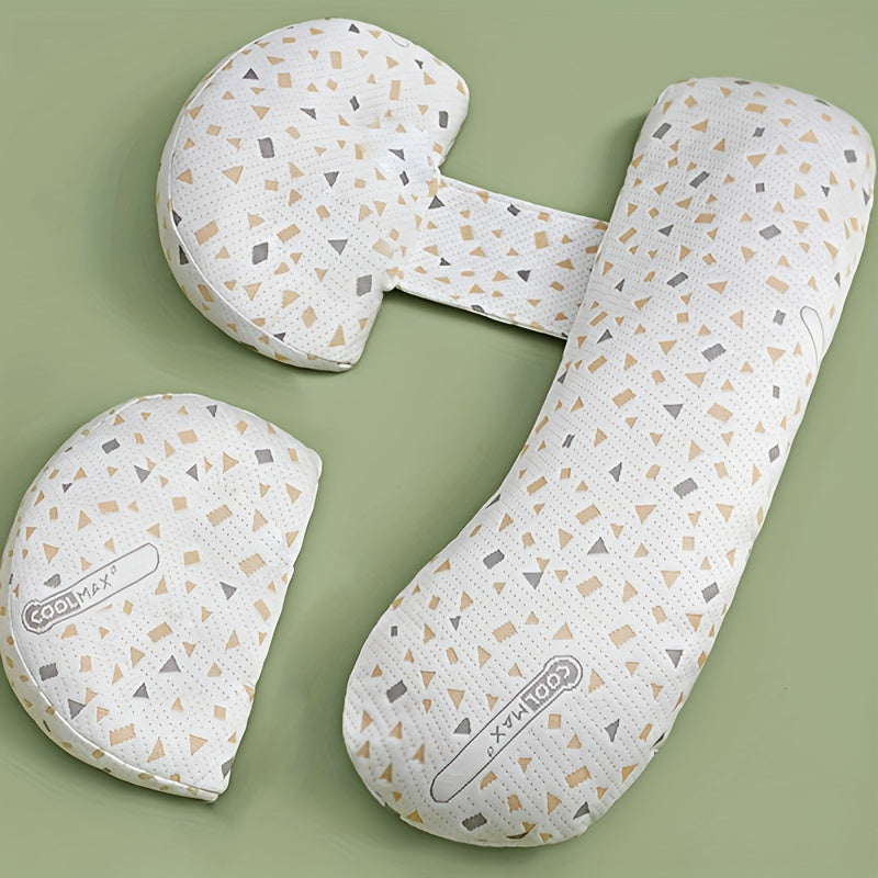 Extra Firm U-Shaped Maternity Pillow with Removable Cover and Lumbar Support