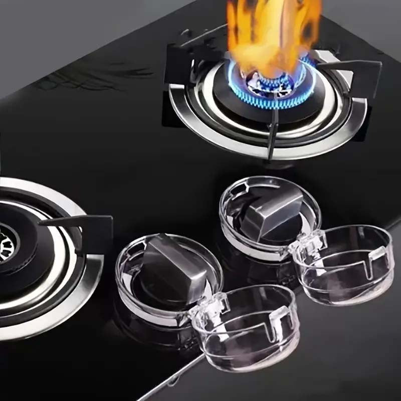 Heat-resistant gas stove knob covers black transparent safety kitchen accessory
