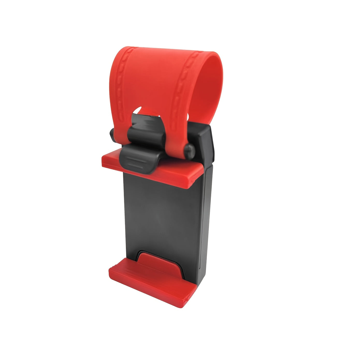 Universal Car Phone Holder with Plastic Steering Wheel Mount and Bike Clip Support