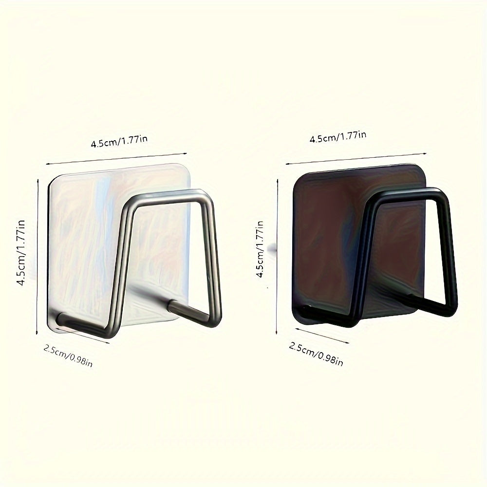 Sleek zanglamas po'latdan yasalgan oshxona cho'michini tashkil etuvchi, yopishqoq gubka tokchasi va drenaj tokchasi bilan | Matolar va aksessuarlar uchun qulay devorga o'rnatiladigan osma, oshxona saqlash buyumlarini tartibga solish uchun ideal