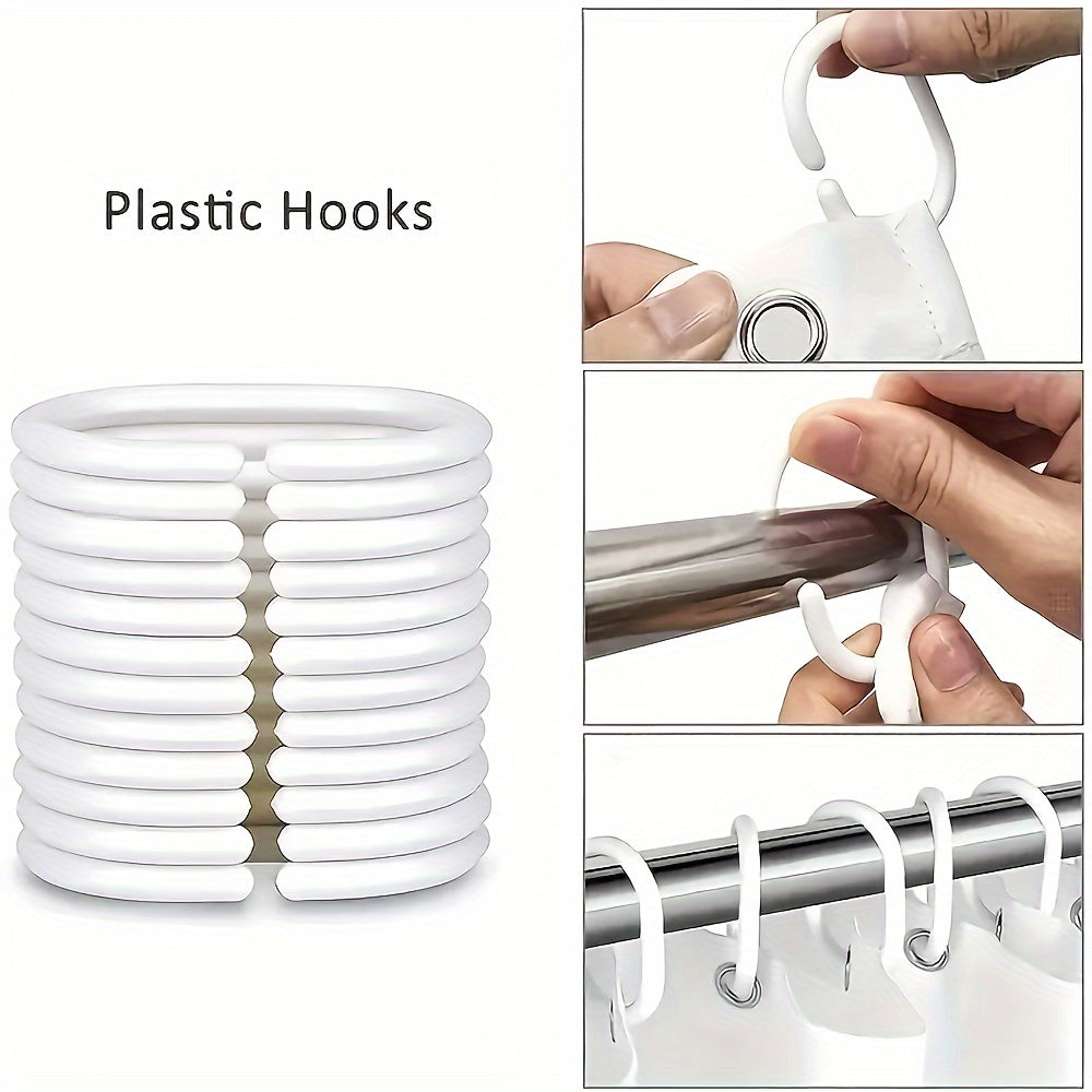 Синий геометрический занавес для душа с крючками, водонепроницаемый и стираемый в машине, идеален для окон и декора ванной.