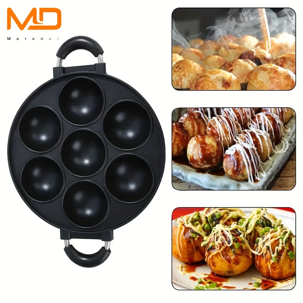 7-Cavity Non-Stick Octopus Frying Pan Easy to Clean Space-Saving Design