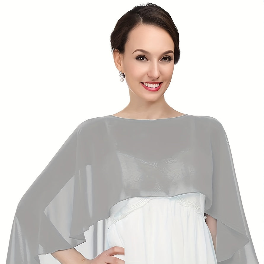 Ayollar uchun Chiffon shalv, kechki va kundalik kiyim uchun engil, bir rangli plash