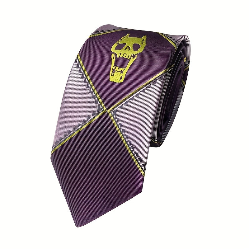 Anime JoJo Skull Head Necktie Purple Black Green Gift for Men