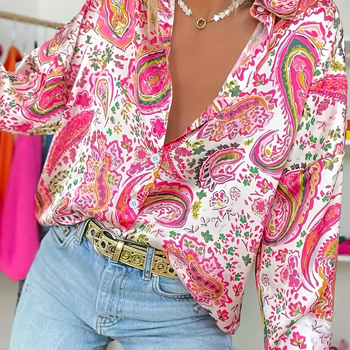 Women's Floral Print Long Sleeve Shirt Polyester Casual Washable