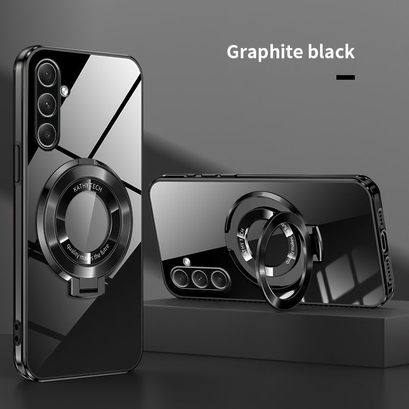 Electroplated Galaxy Phone Case with CD Holder Fall Protection Camera Guard for Samsung Galaxy Series