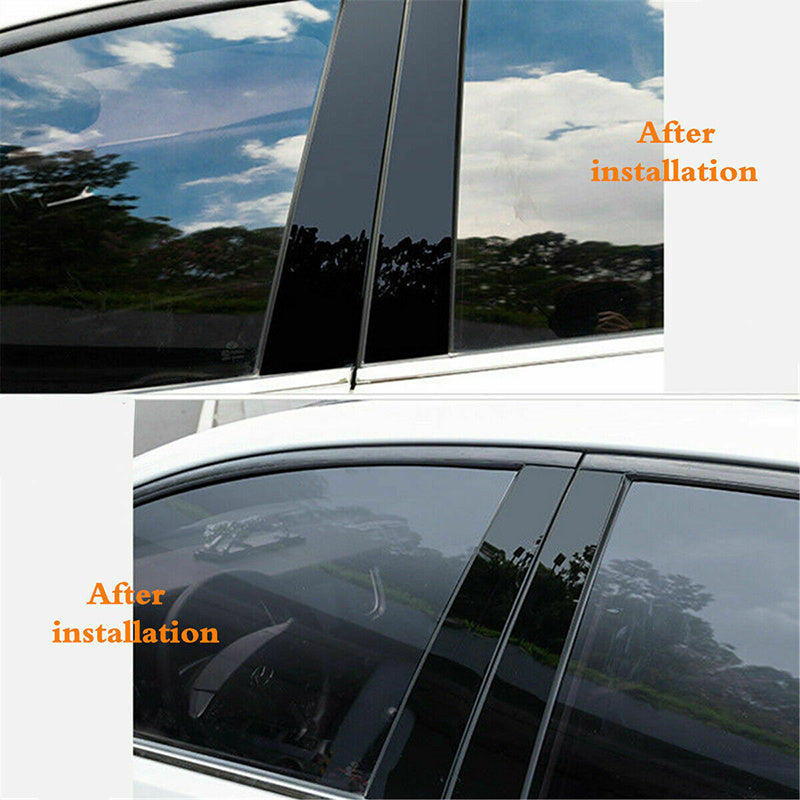 6pcs Gloss Black Door Window Pillar Post Covers for KIA Optima K5 2011–2015