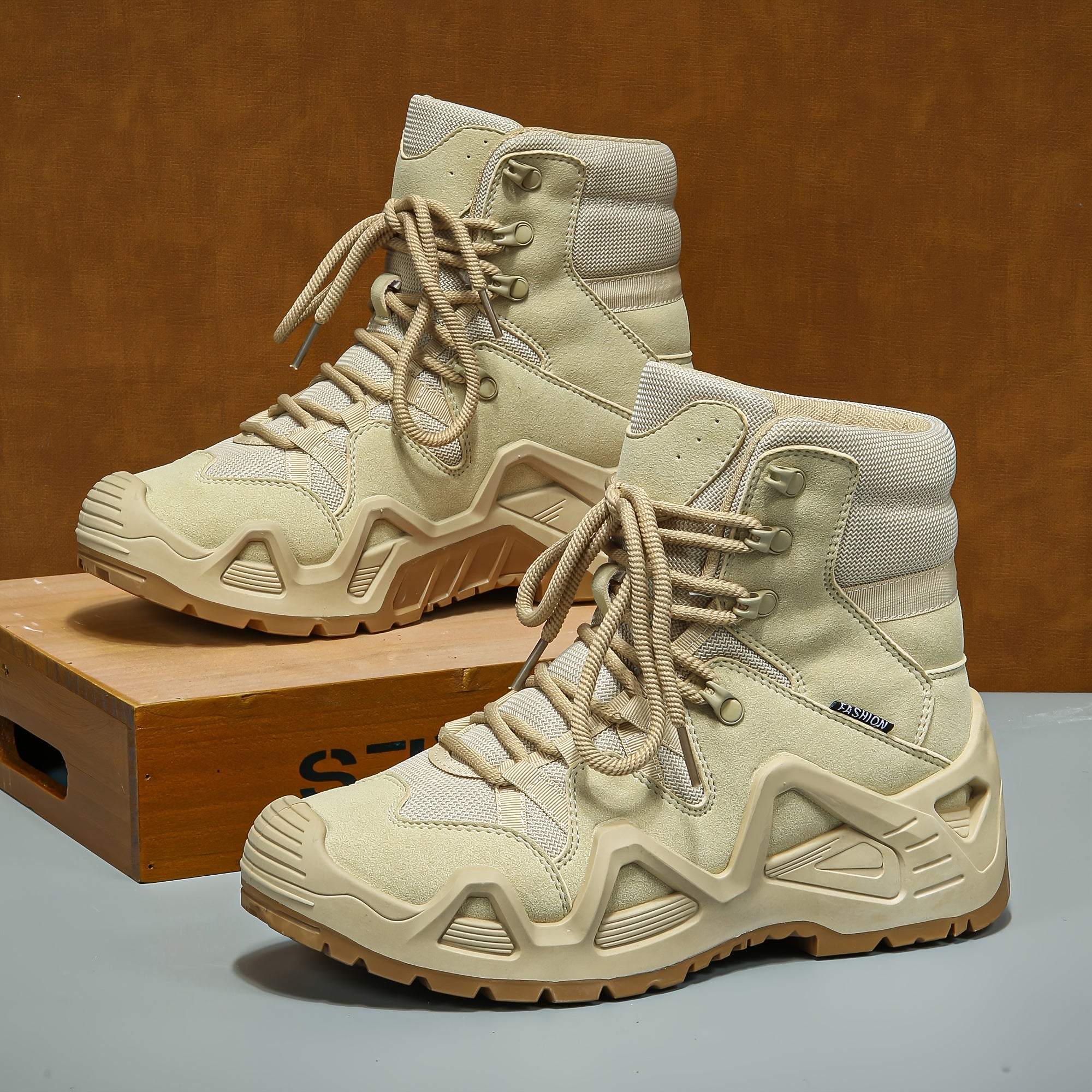 Botas de senderismo de invierno para hombre, suela de goma antideslizante y resistente a los golpes, calzado para acampar al aire libre