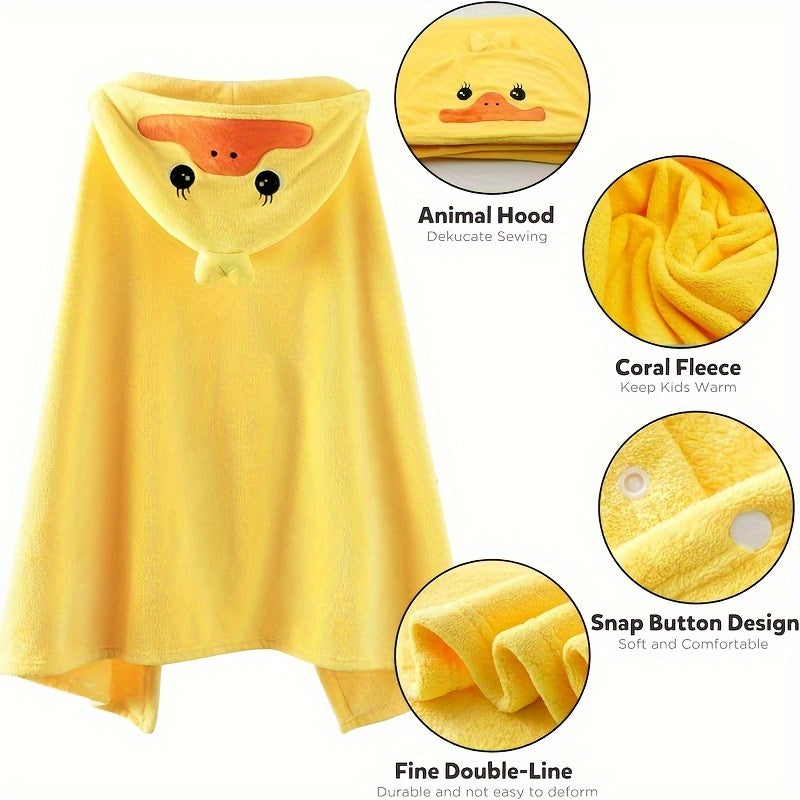 Baby Hooded Towel for Infants and Toddlers Cartoon Duck Pattern Ultra Soft and Absorbent 27.5 x 55 Inches